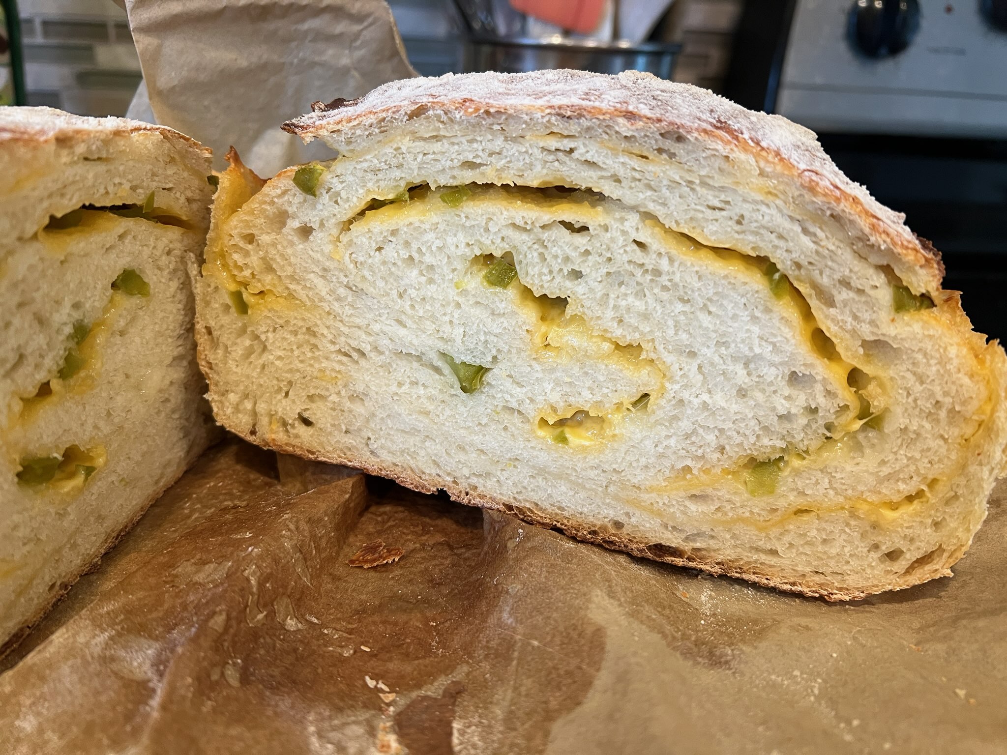 Jalapeno cheddar cross section
